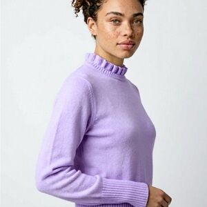 J. Crew Light Lavender Ruffle-Neck Sweater